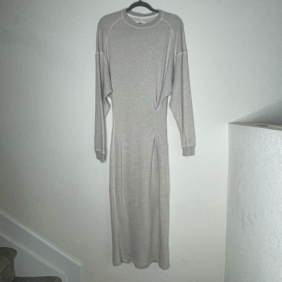 Isabel Marant ETOILE Long Sleeve Sweater Terry Maxi Dress Size EU38 US8 Cream - Picture 1 of 15